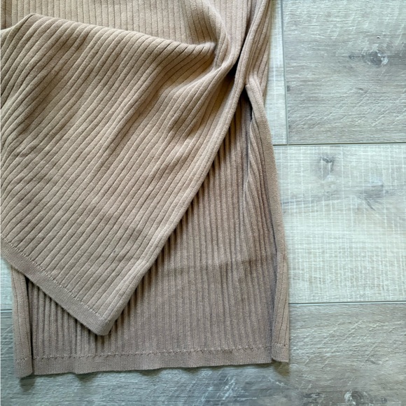 Good American Belted Bodycon Tan Knit Midi Dress NWT - Picture 5 of 6